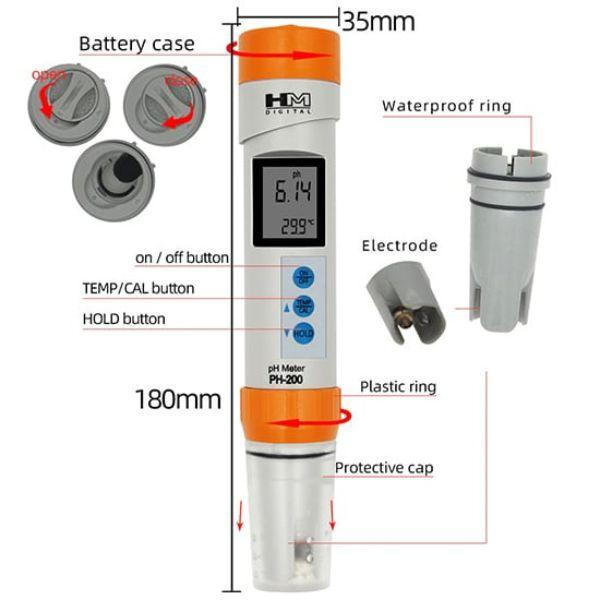 HM DIGITAL PH-200 เครื่องวัดค่าความเป็นกรดด่าง │pH Meter